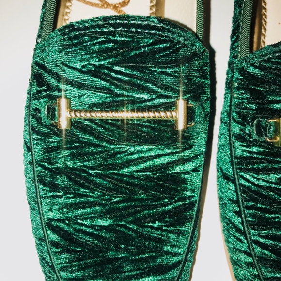 New Sam Edelman Spring Easter Women’s Lior Green Velvet Loafers Flat Shoes 6 1/2 - Picture 5 of 11